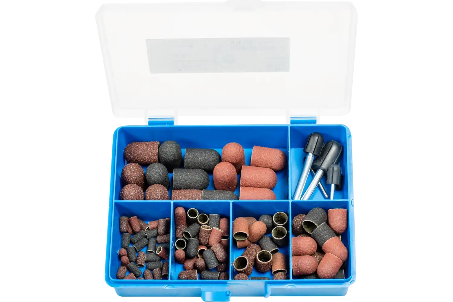 Picture of Pferd POLICap® Seamless Abrasive Cap Set, 110 Pieces, Shape C, Aluminum oxide